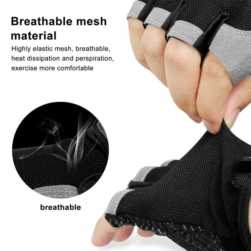 Half-Finger Cycling Gloves – Breathable Anti-Slip Shock-Absorbing Bike Gloves for Men & Women, Summer Sports & Gym Training
